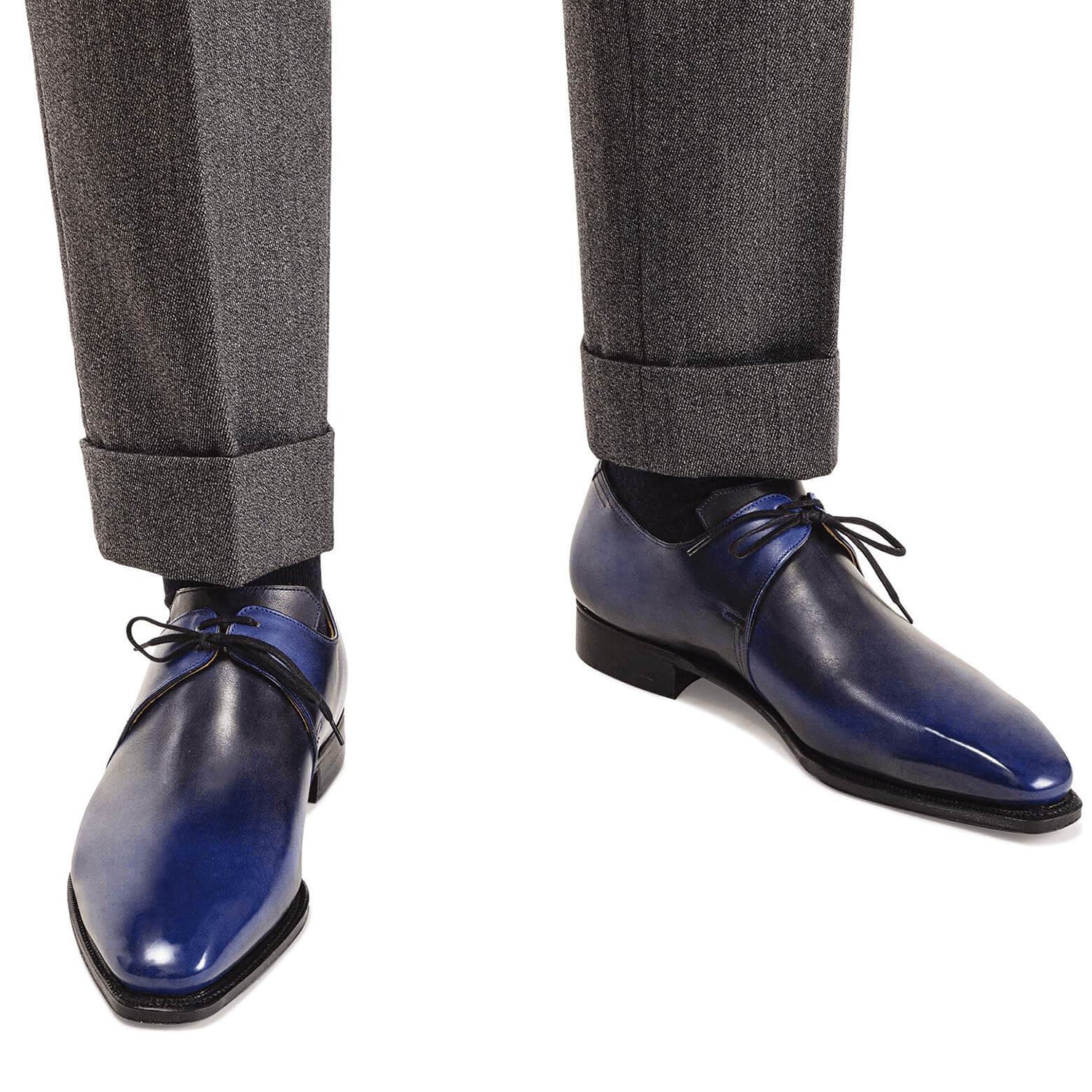 Dark Blue Calf Leather Shoes