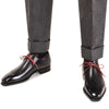 Black Calf Leather Red Laces Shoes  Italian Shoes Company