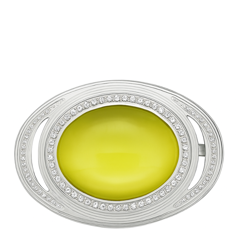 Cat s Eye Aura Silver Stones Regal Buckle