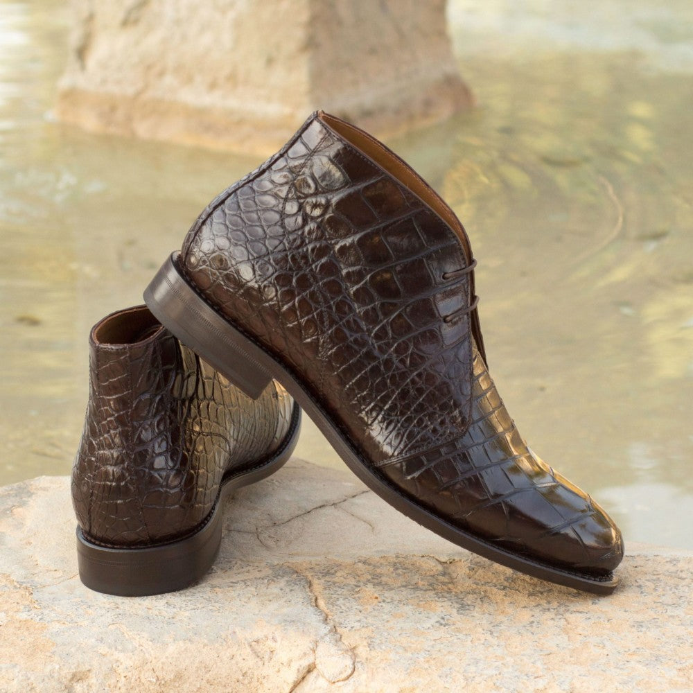 Brown Alligator Chukka Boots