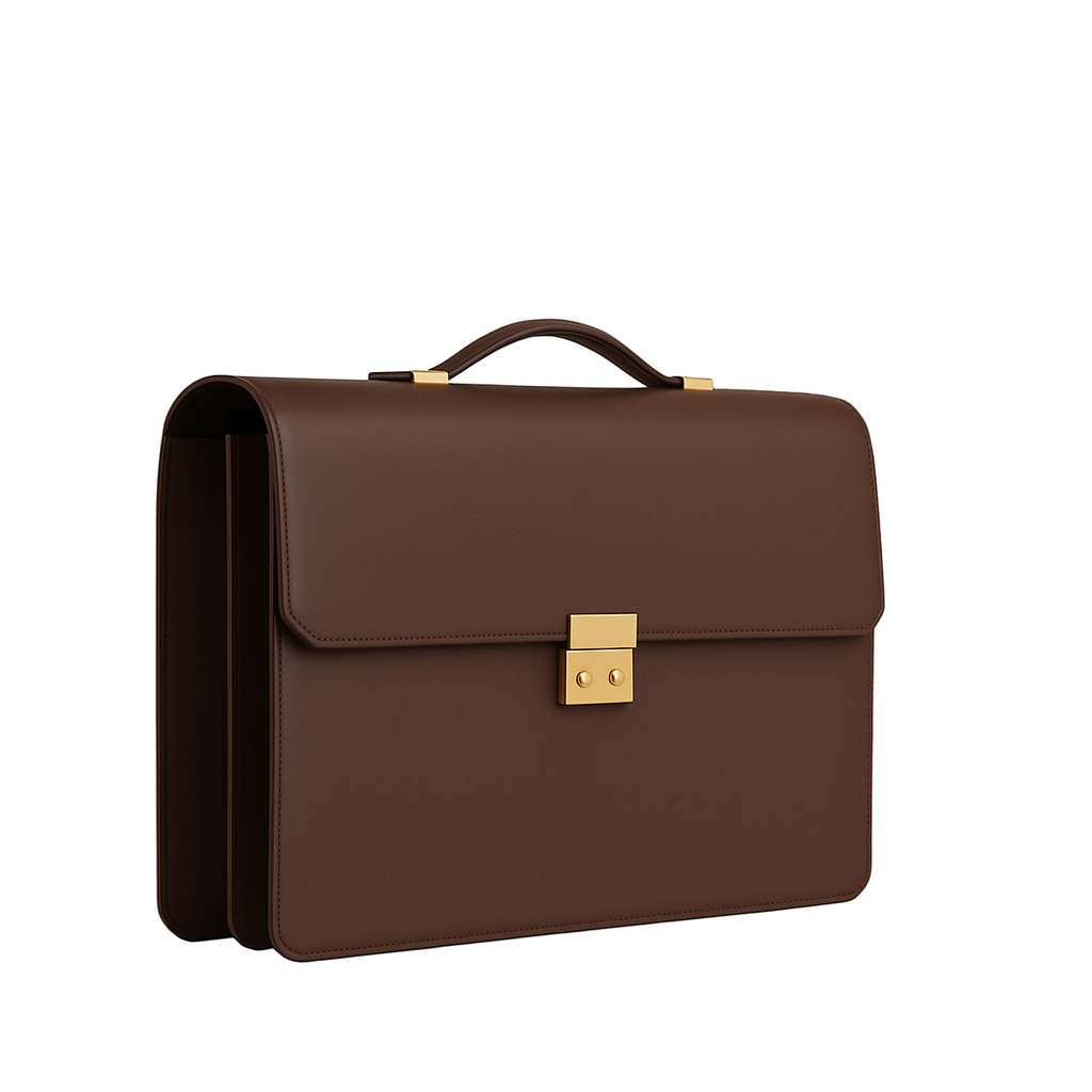 Men s Double Compartment Classy Tan Briefcase