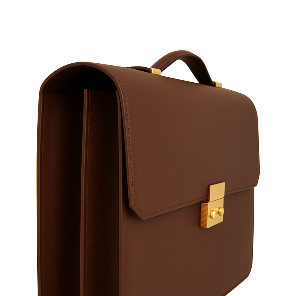 Men s Double Compartment Classy Tan Briefcase