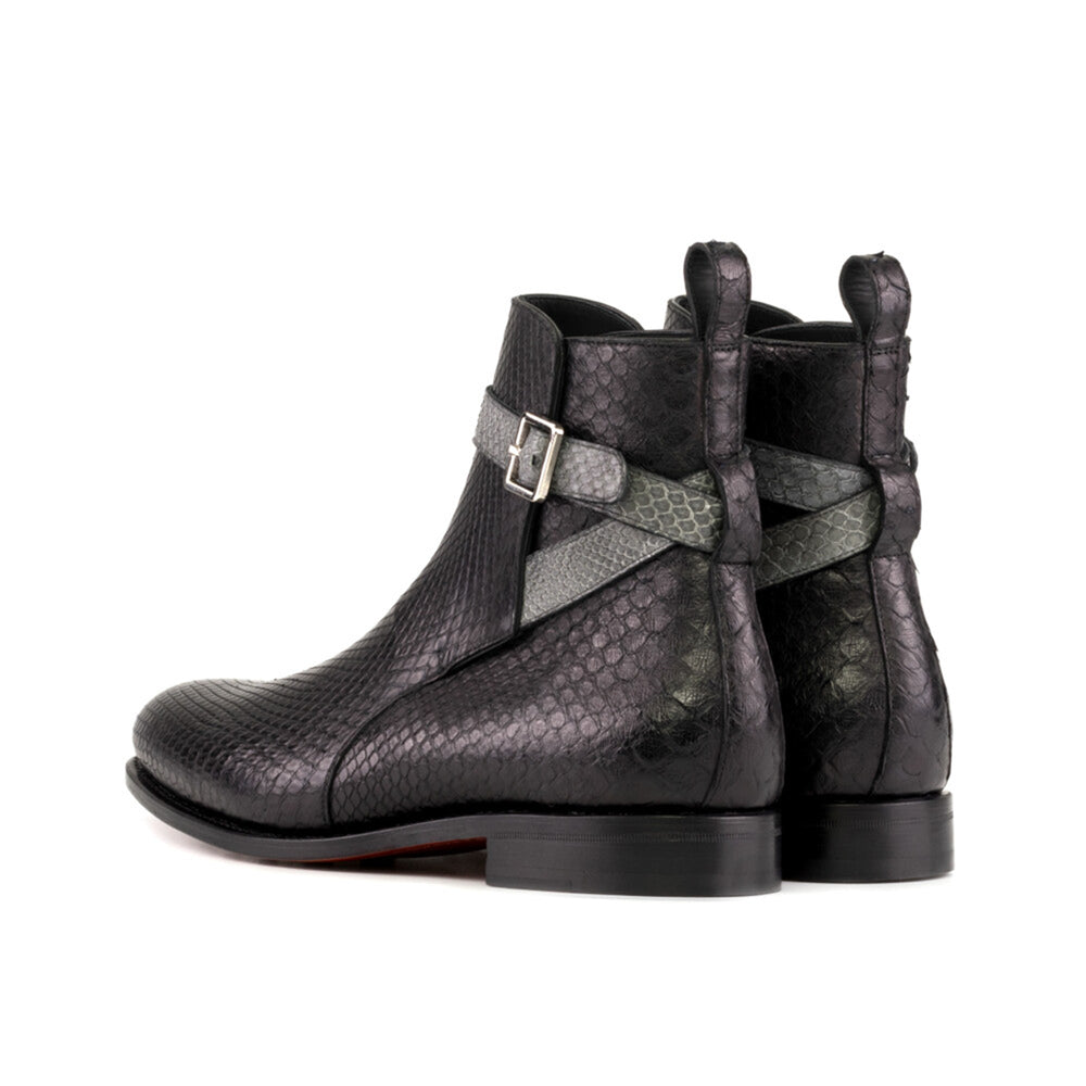 Round Toe Python Jodhpur Boots