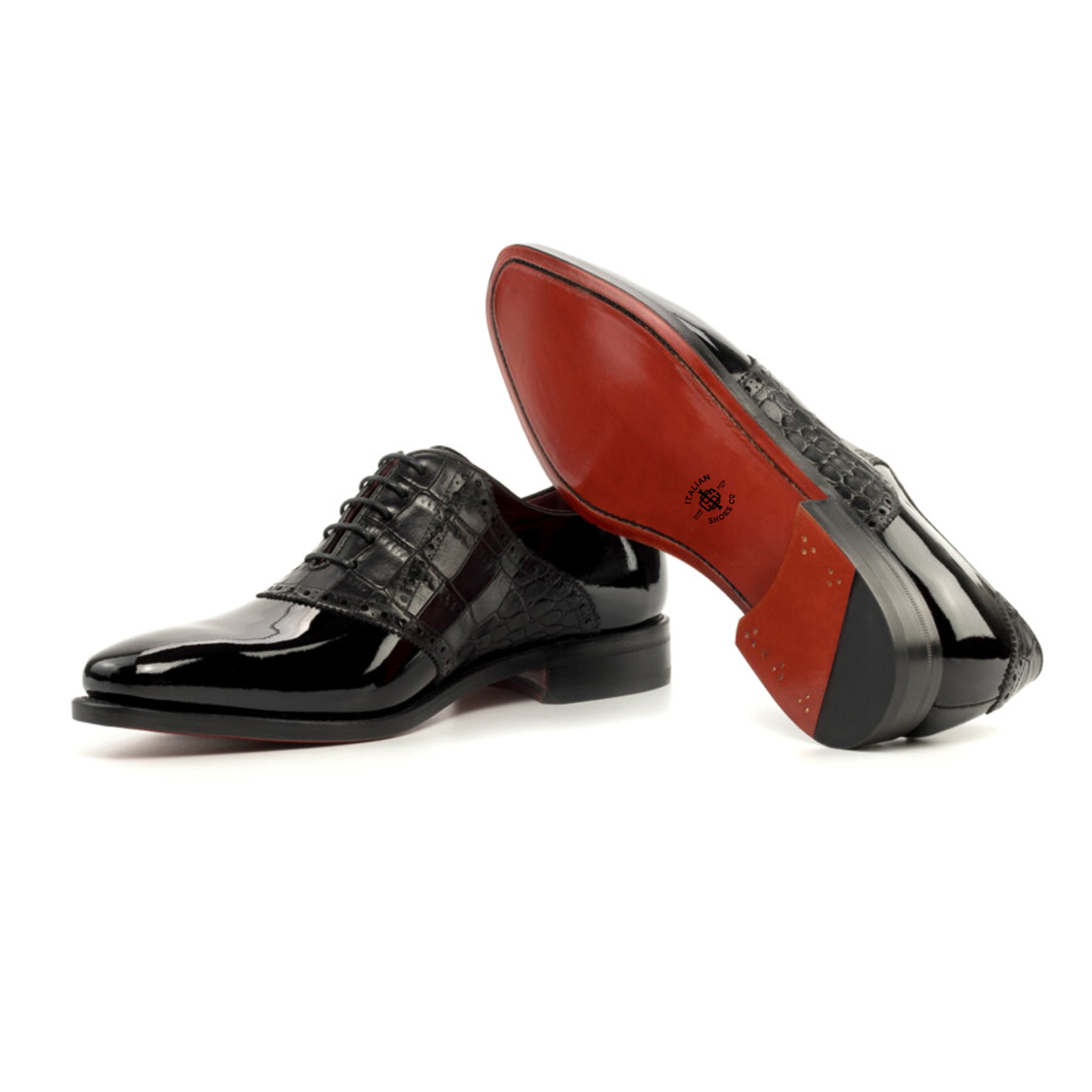 Black Patent Saddle Shoes