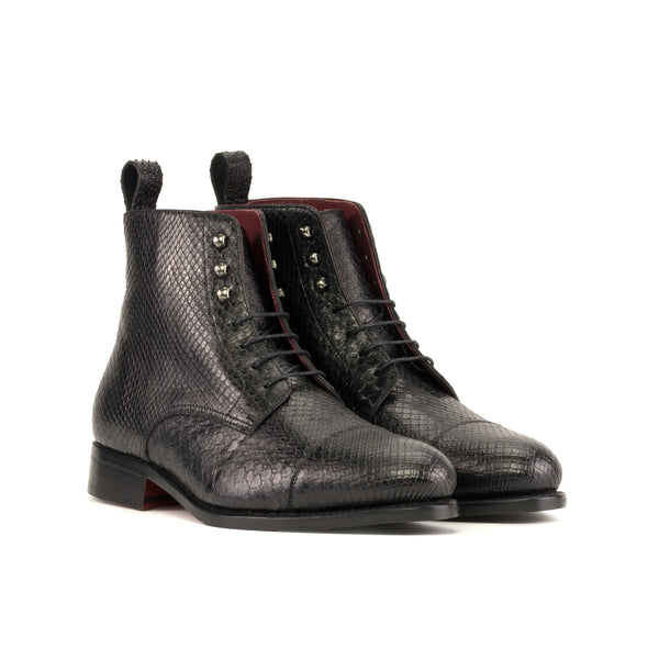 Python Leather Derby Boots