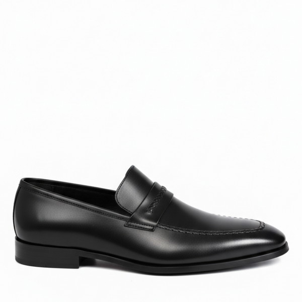 Italian Classic Noir Saddle Penny Loafers