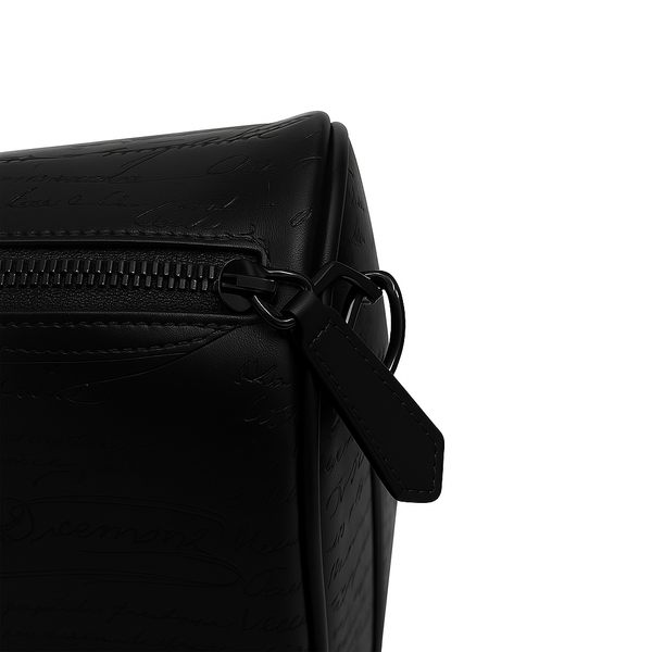 Premium Travel Duffel Leather Luggage Bag - Black
