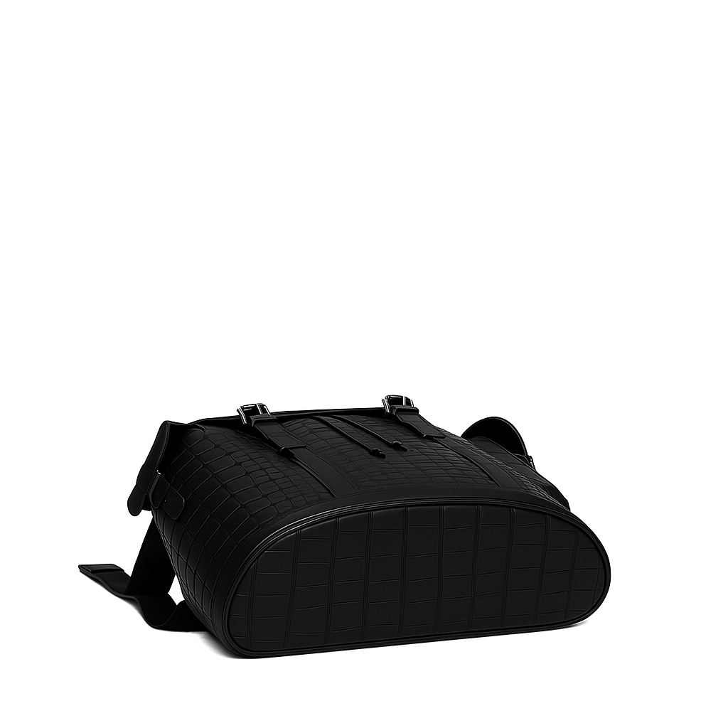 Luxury Burgundy Croco Leather Backpack