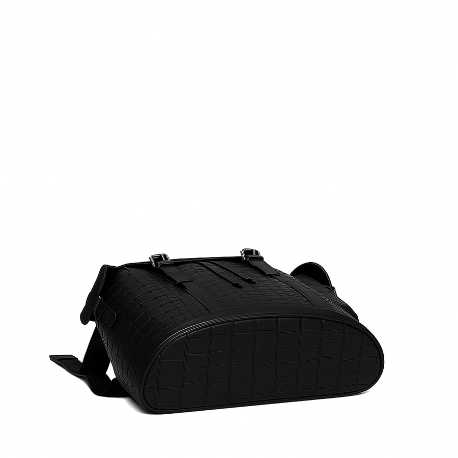 Luxury Burgundy Croco Leather Backpack