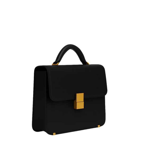 Luxurious Burgundy Crocodile Textured Briefcase - Black
