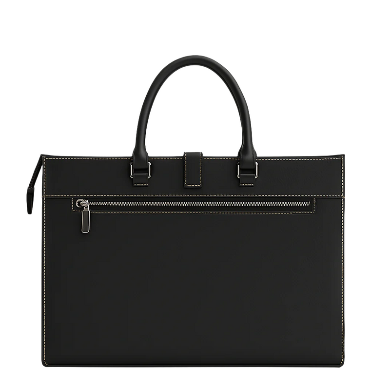 Stylish Italian Black Leather Briefcase Bag