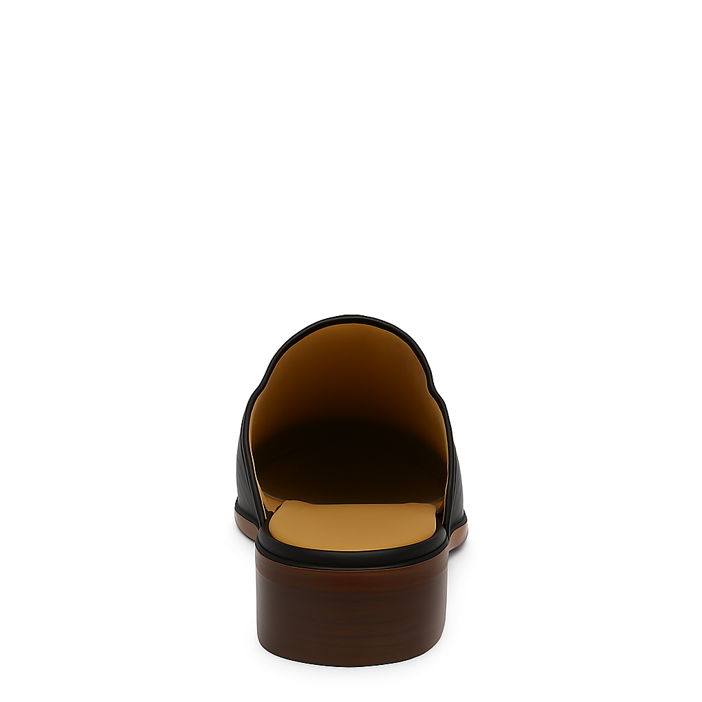 Stylish Croco Leather Mule Brown