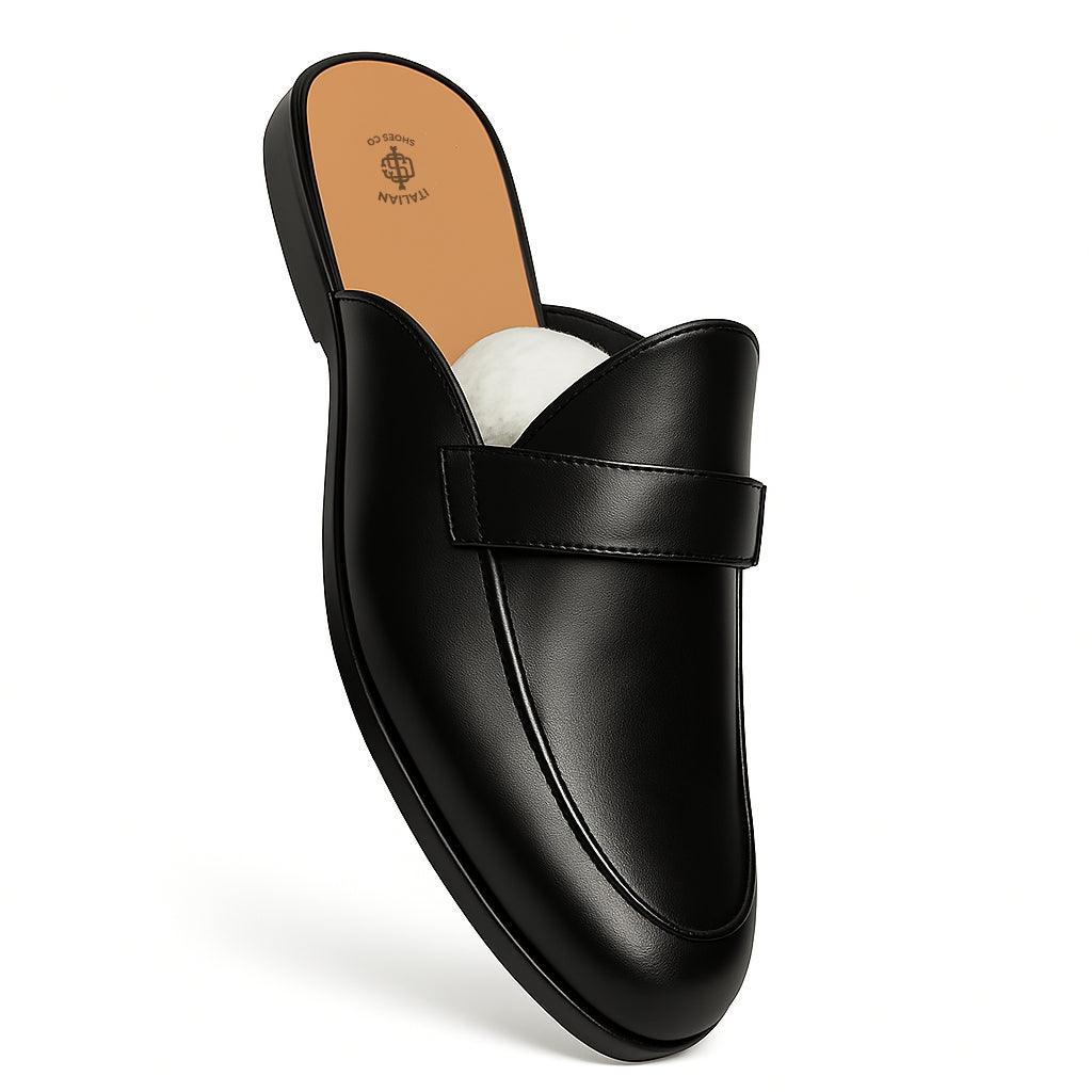 Single Strap Elegant Mule Black