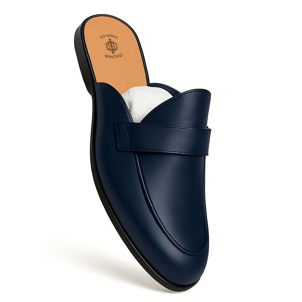 Single Strap Elegant Mule Blue