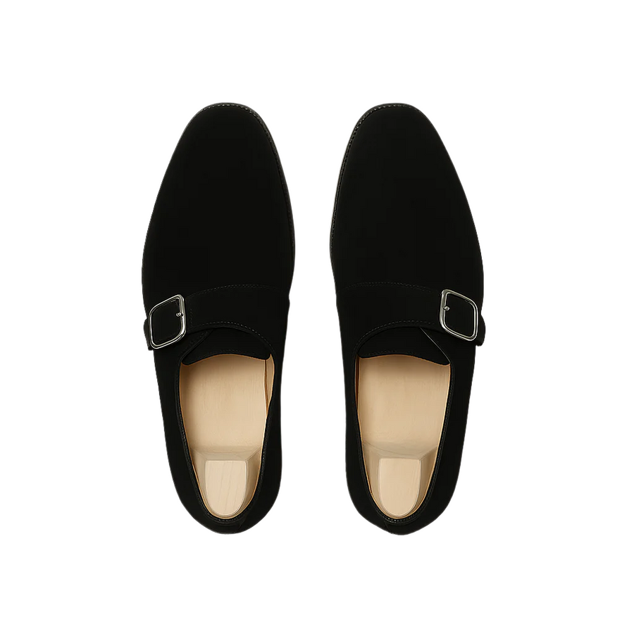 Men s Handcrafted Suede Single Strap Monk Shoe