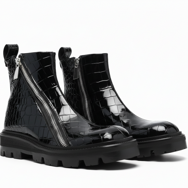 Selim Mock Croc Ankle Boots