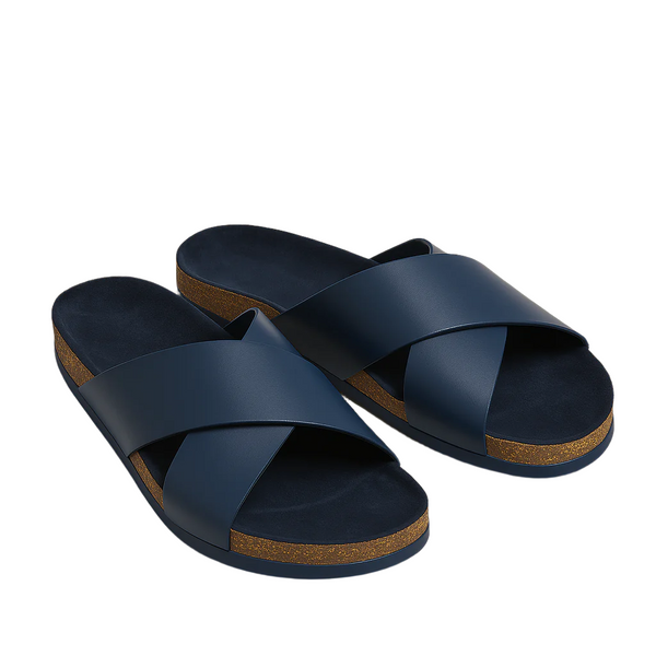 Pure Elegance Leather Slipper - Blue
