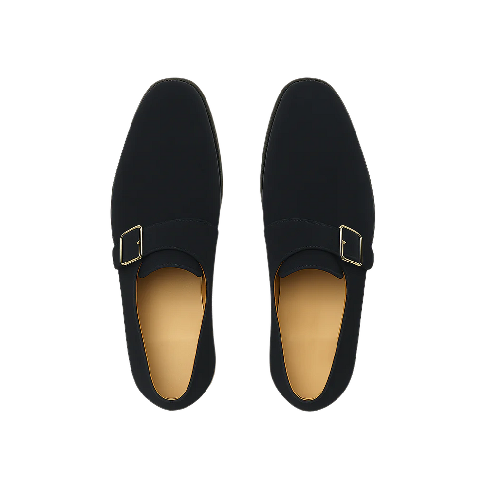 Men s Handcrafted Suede Single Strap Monk Shoe