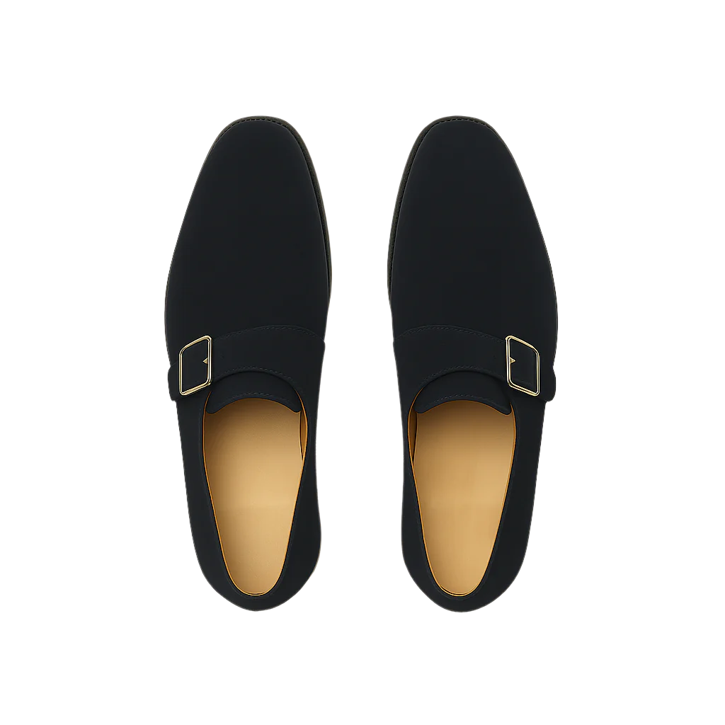 Men's Tan Handcrafted Suede Single-Strap Monk Shoe
