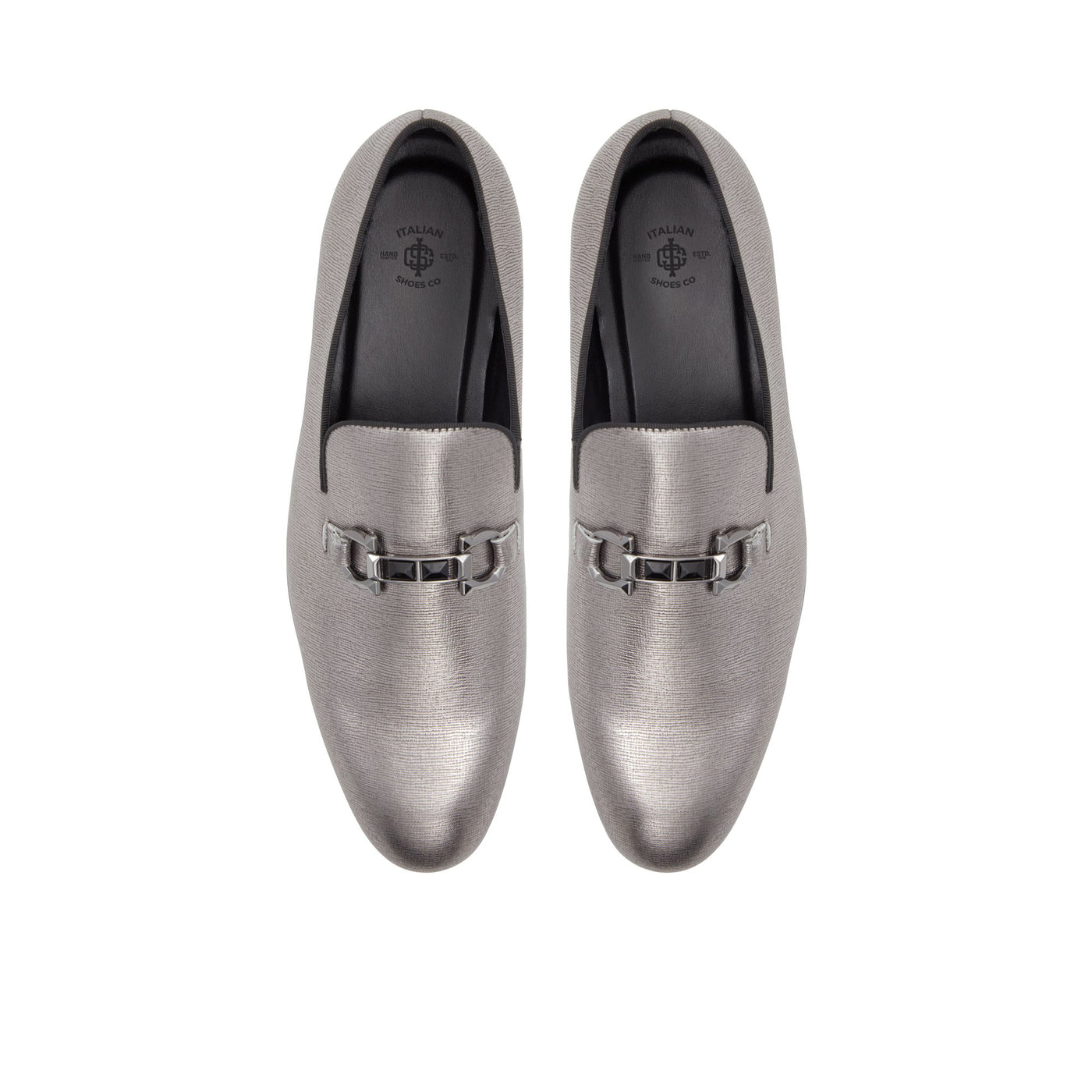 Studded Silver Loafers