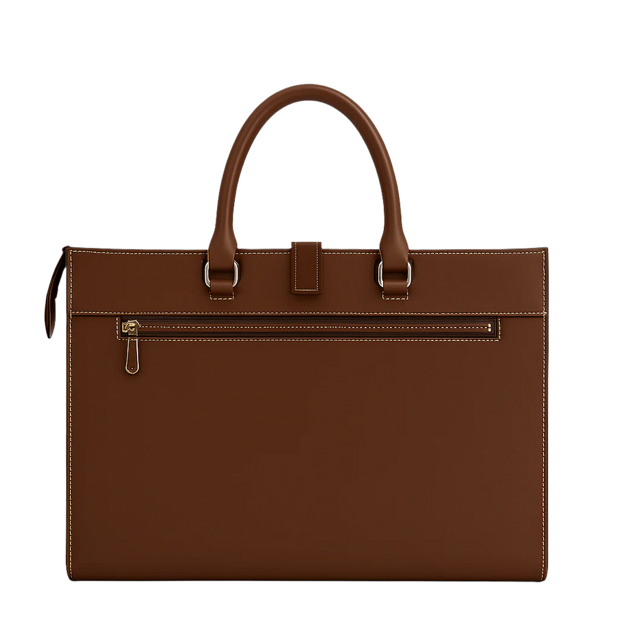 Stylish Italian Brown Leather Briefcase Bag