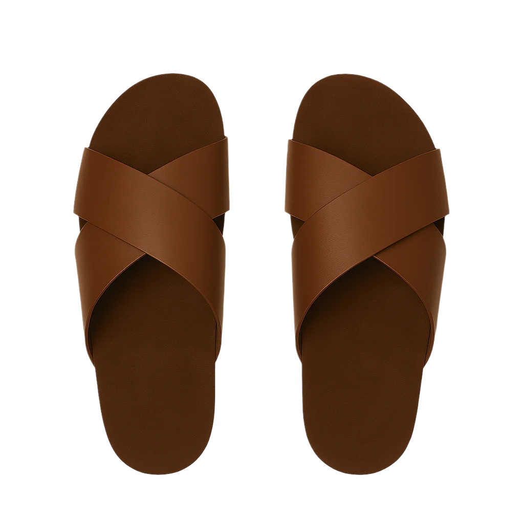 Pure Elegance Tan Leather Slipper