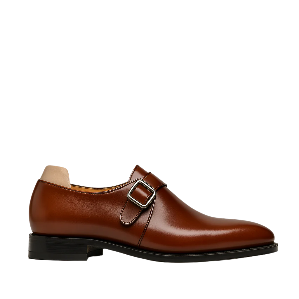 Classic Brown Monk Strap Leather Shoe