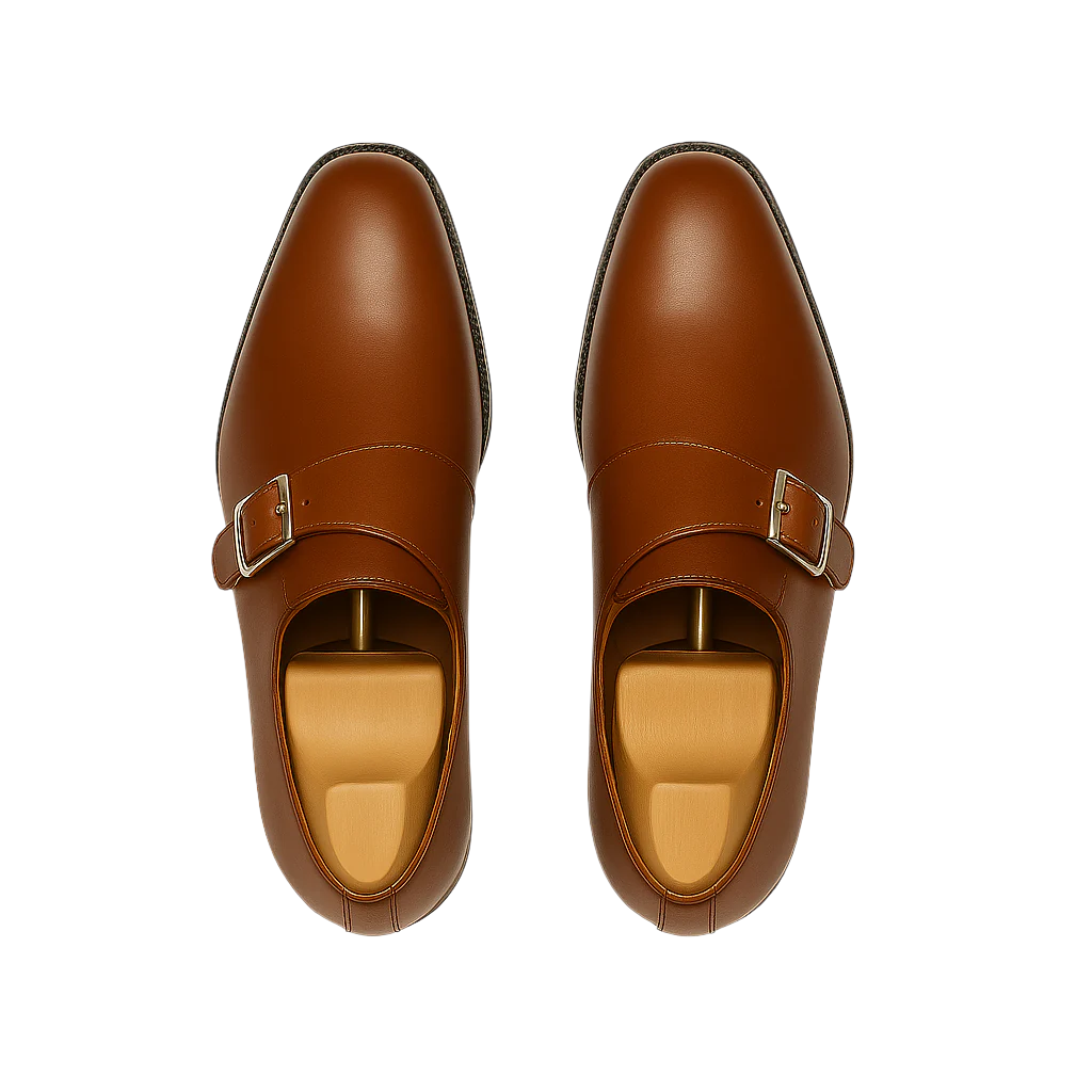 Classic Blue Monk Strap Leather Shoe