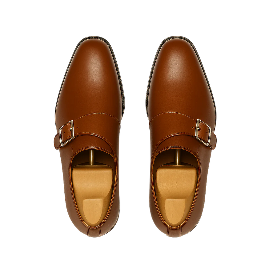 Classic Burgundy Monk Strap Leather Shoe