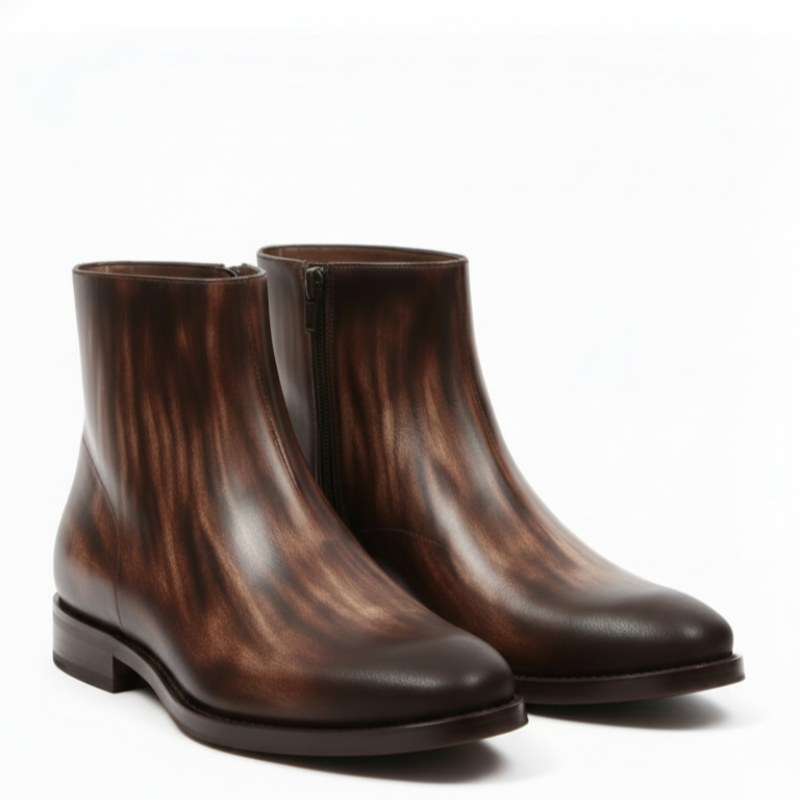 Italian Luxury Gradient Leather Chelsea Boots