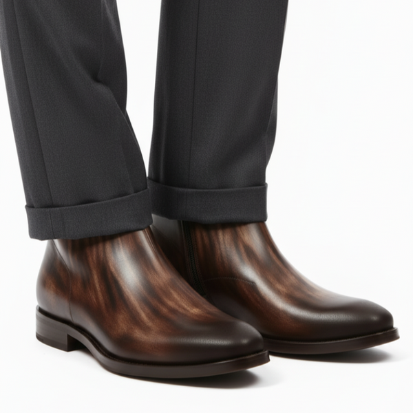 Italian Luxury Gradient Leather Chelsea Boots