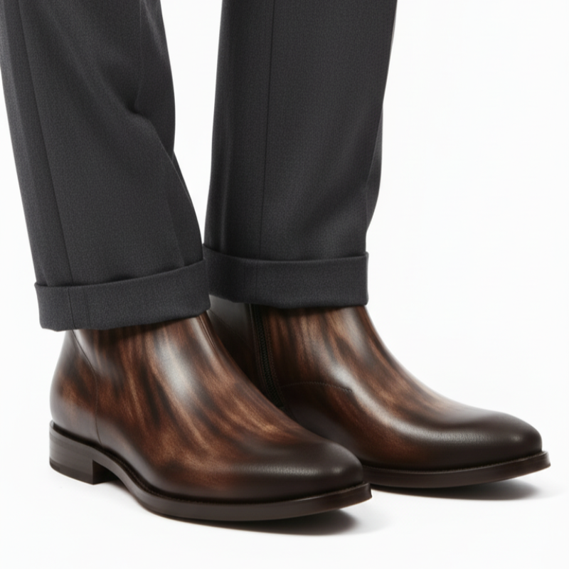 Italian Luxury Gradient Leather Chelsea Boots