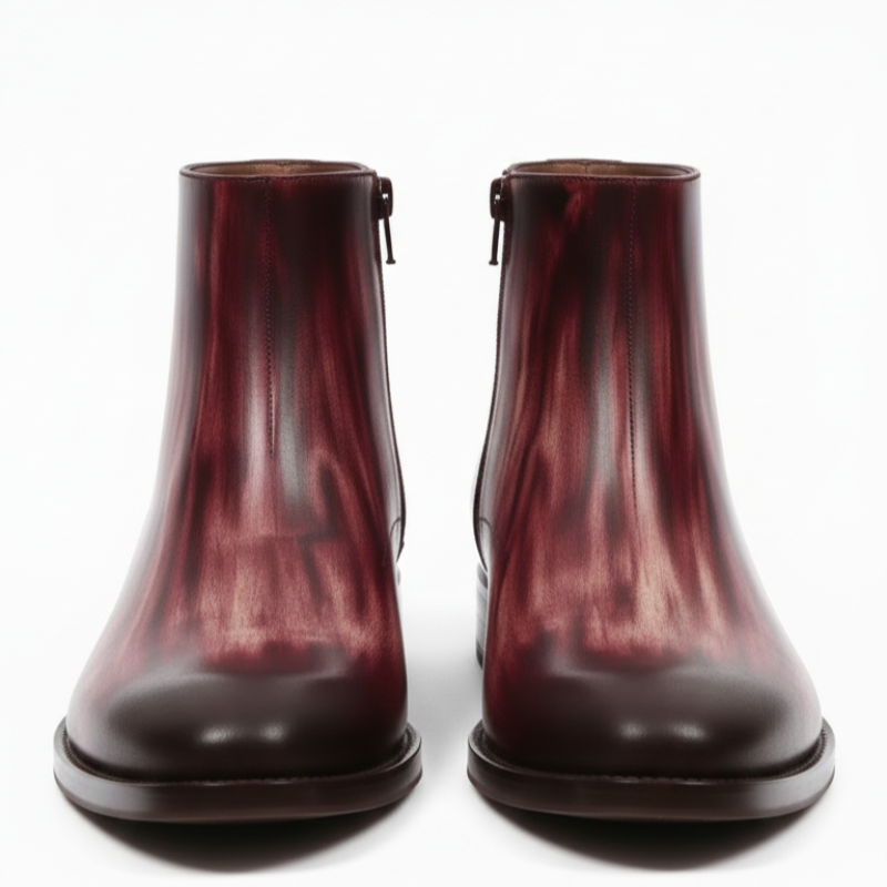 Italian Luxury Gradient Leather Chelsea Boots