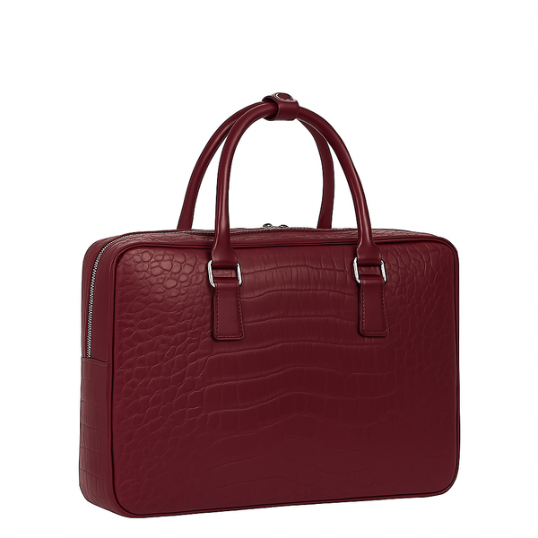 Italian Croco Leather Textured Briefcase Edition
