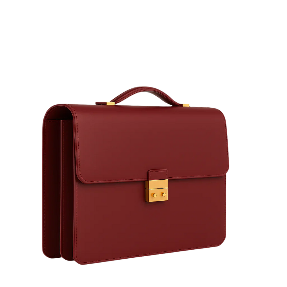 Men s Double Compartment Classy Tan Briefcase