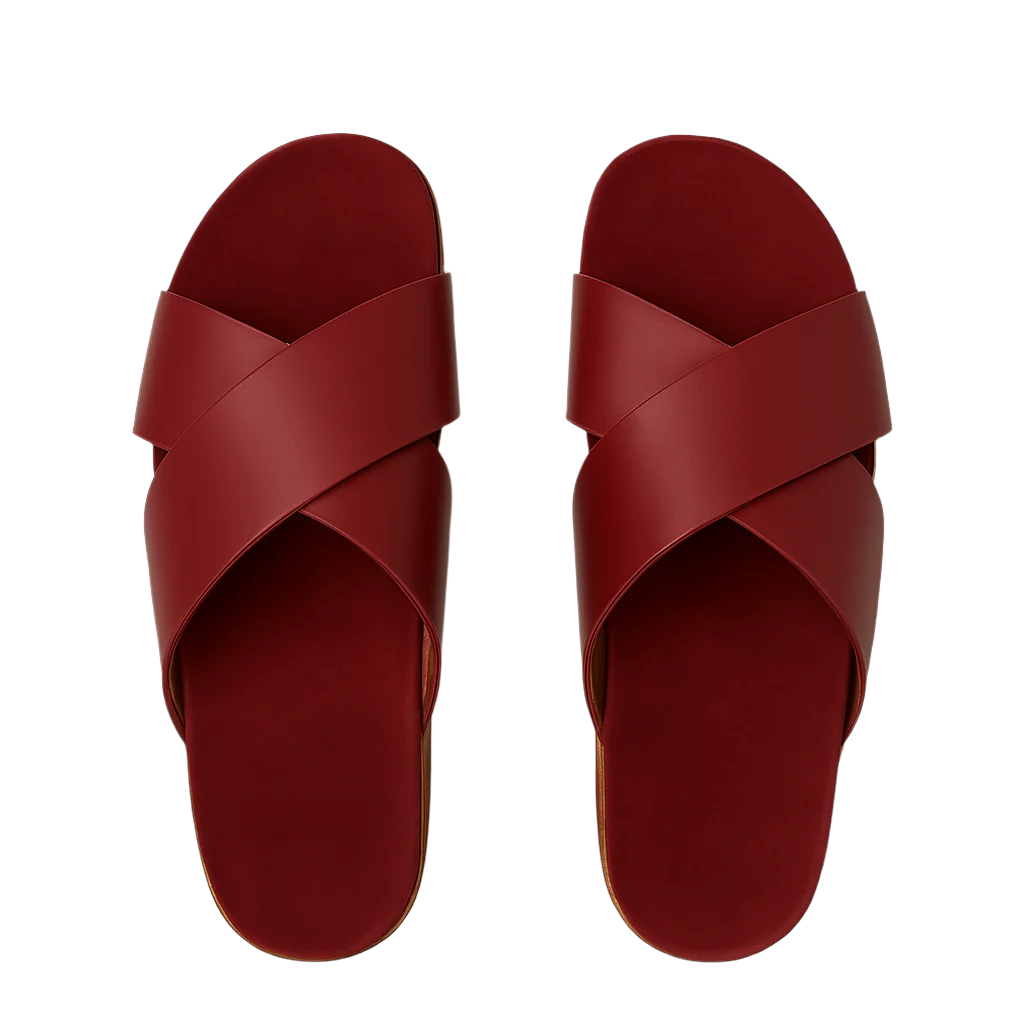 Pure Elegance Burgundy Leather Slipper