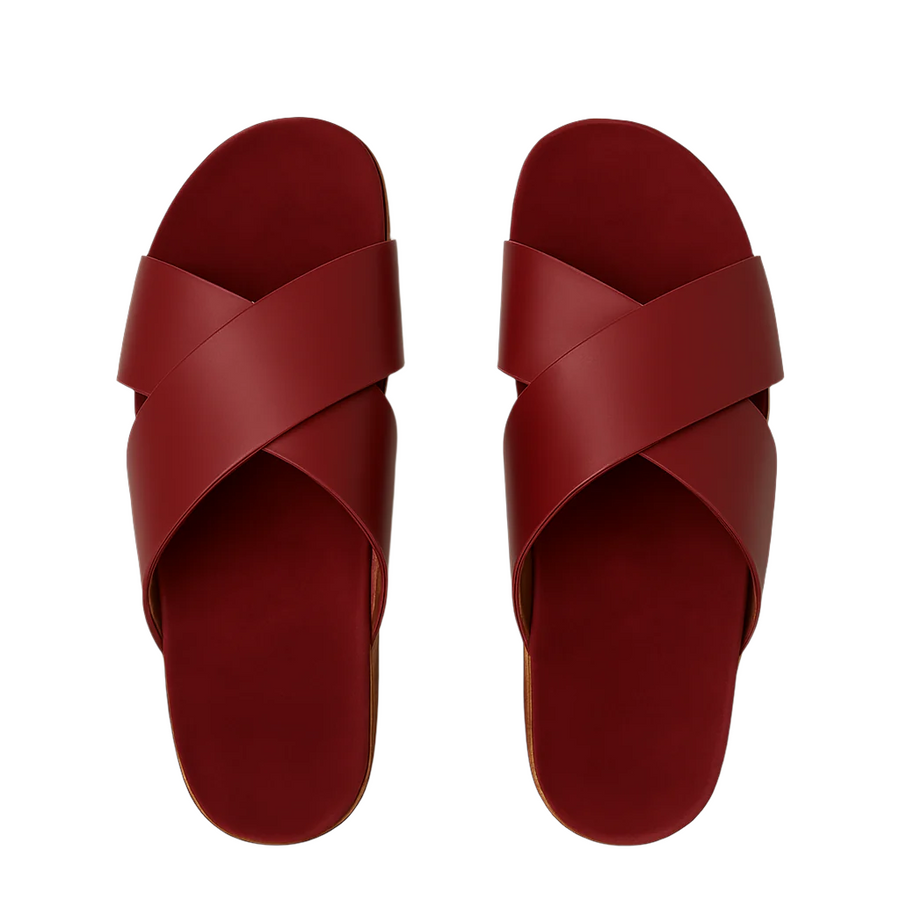 Pure Elegance Burgundy Leather Slipper