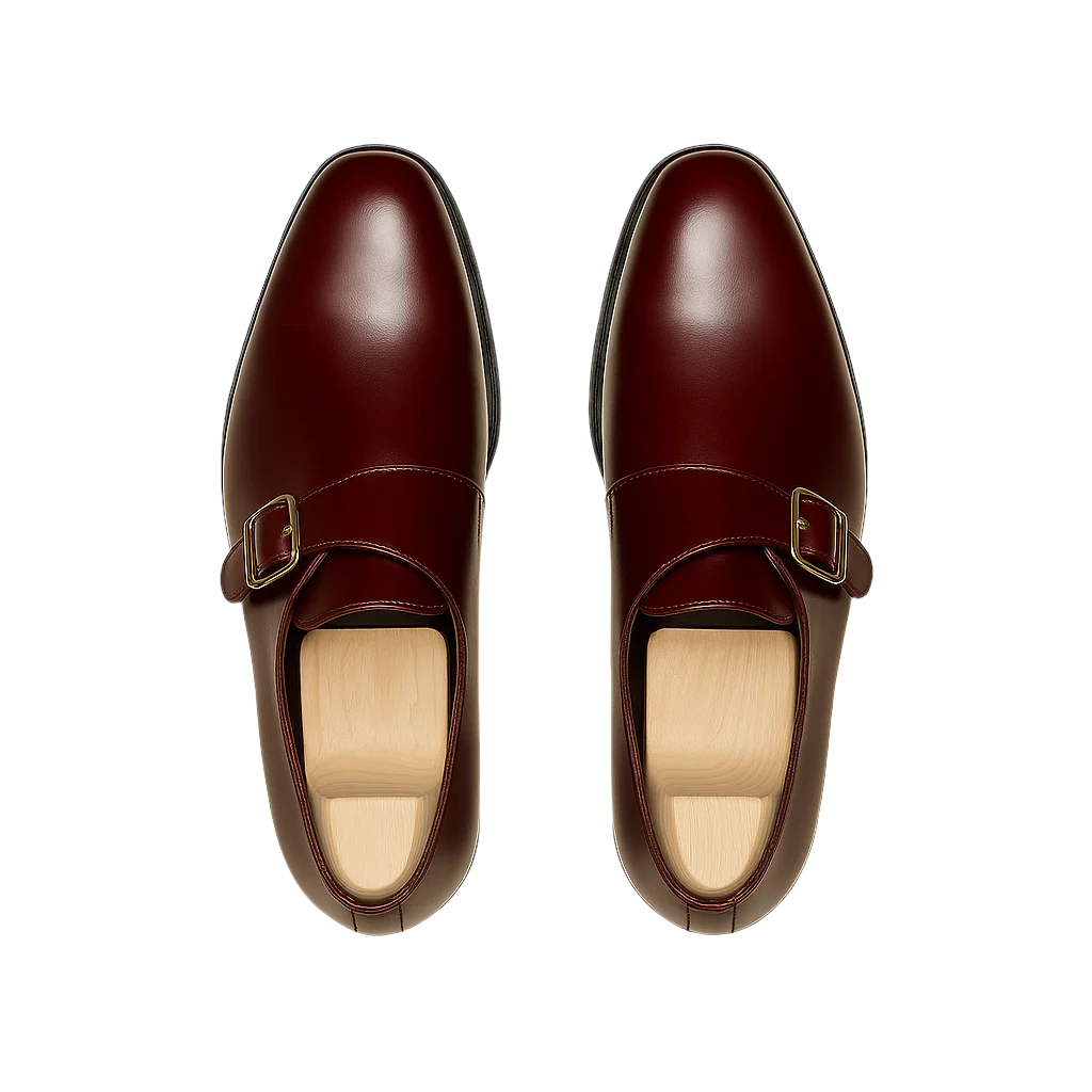 Classic Blue Monk Strap Leather Shoe