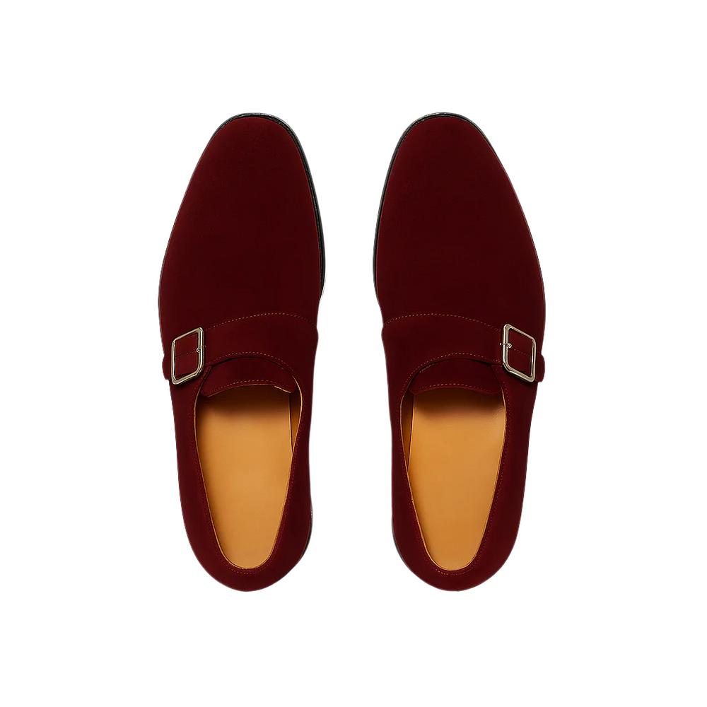 Men s Handcrafted Suede Single Strap Monk Shoe