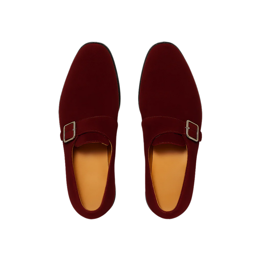 Men s Handcrafted Suede Single Strap Monk Shoe