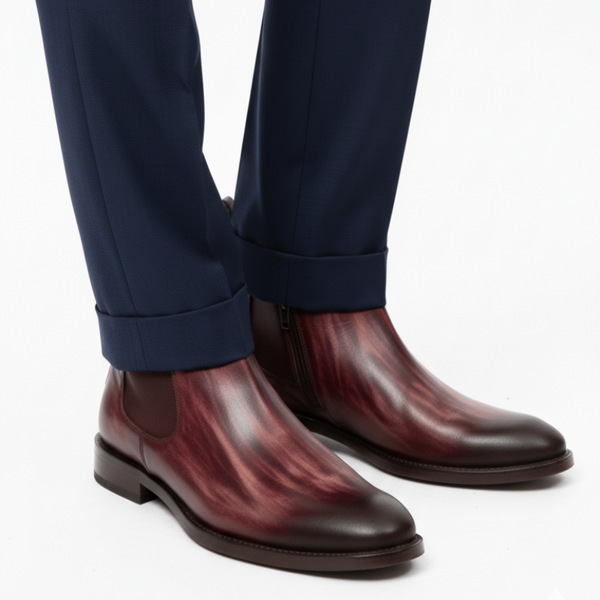 Italian Luxury Gradient Leather Chelsea Boots