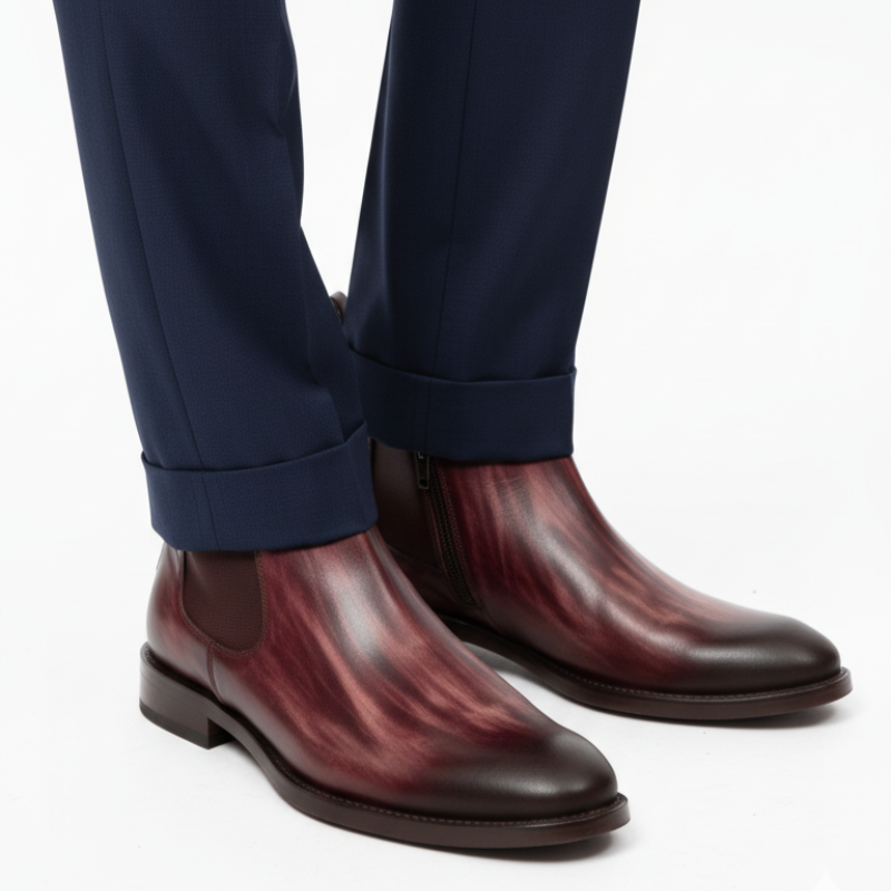 Italian Luxury Gradient Leather Chelsea Boots