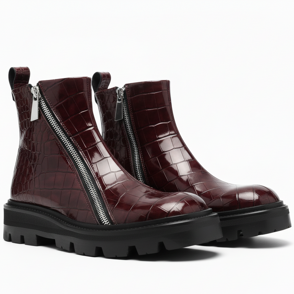Selim Mock Croc Ankle Boots