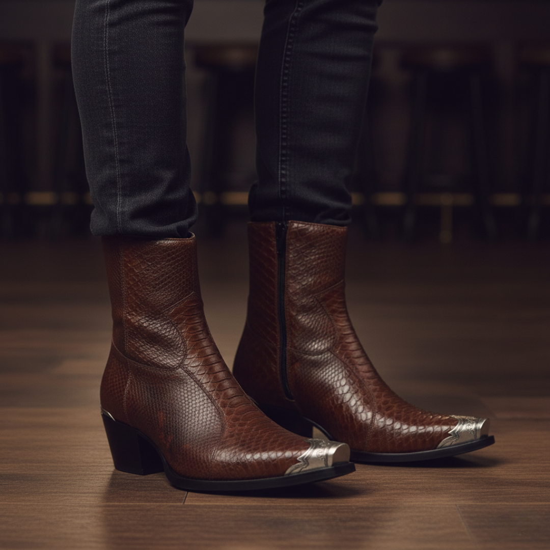 Raven Python Hand Dyed Leather Shoe for Men