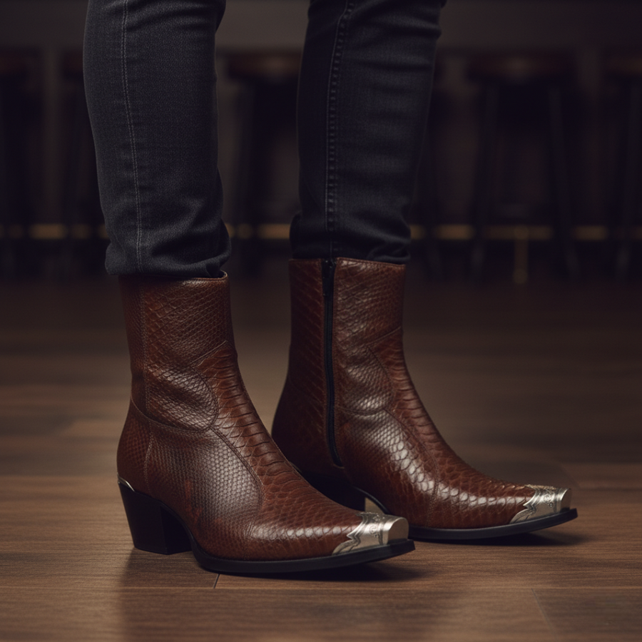 Raven Python Hand Dyed Leather Shoe for Men