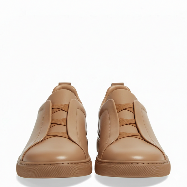 Noir Triple Stitch Leather Sneaker