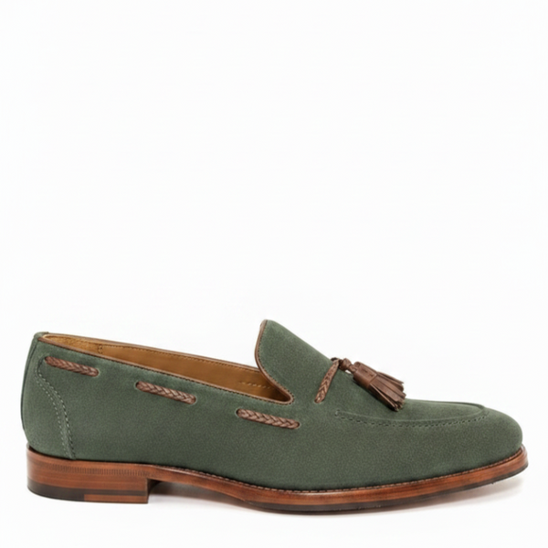 Braided Charm Italian Suede Tassel Loafers