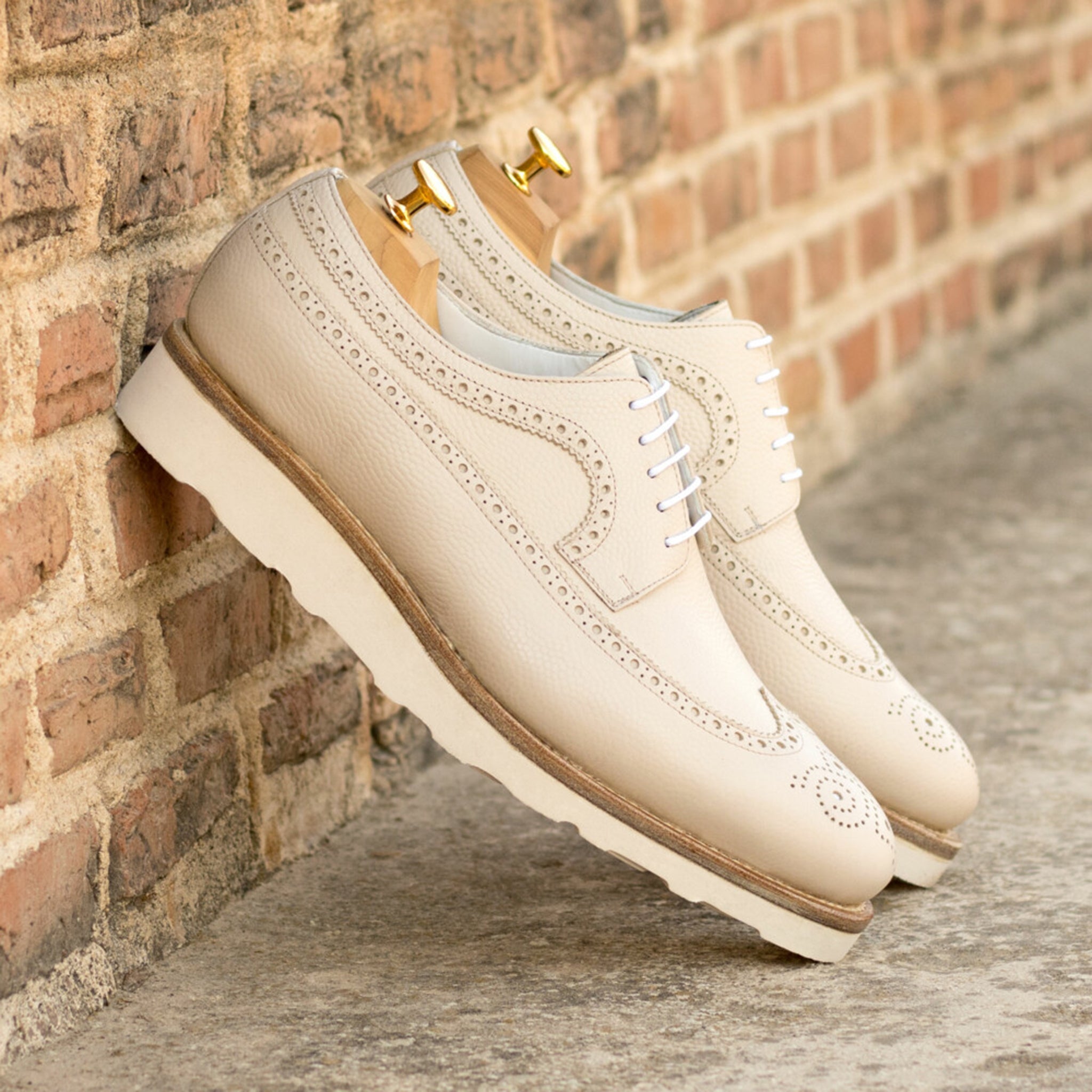 Nude Leather Casual Brogues