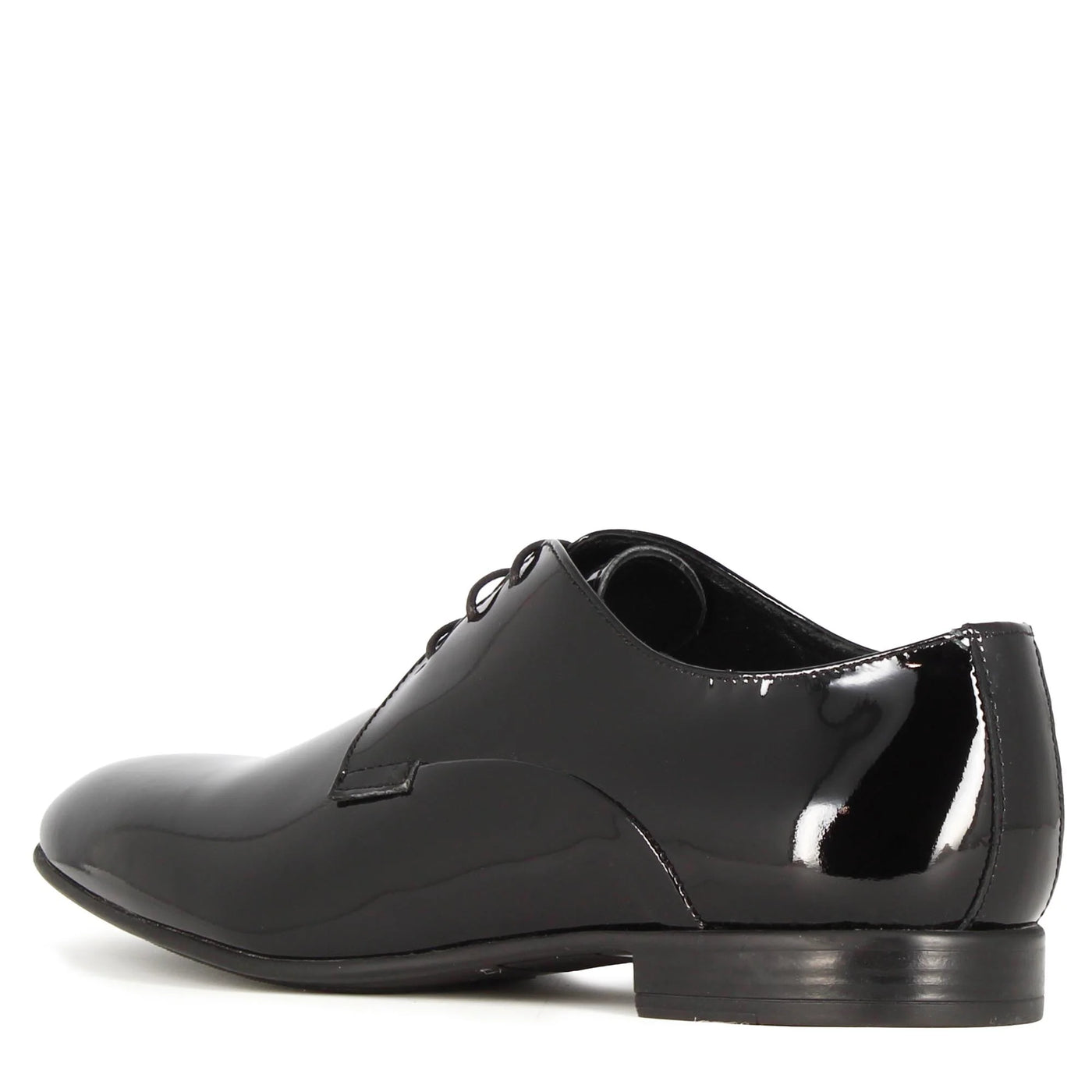 Shiny Black Leather Derby