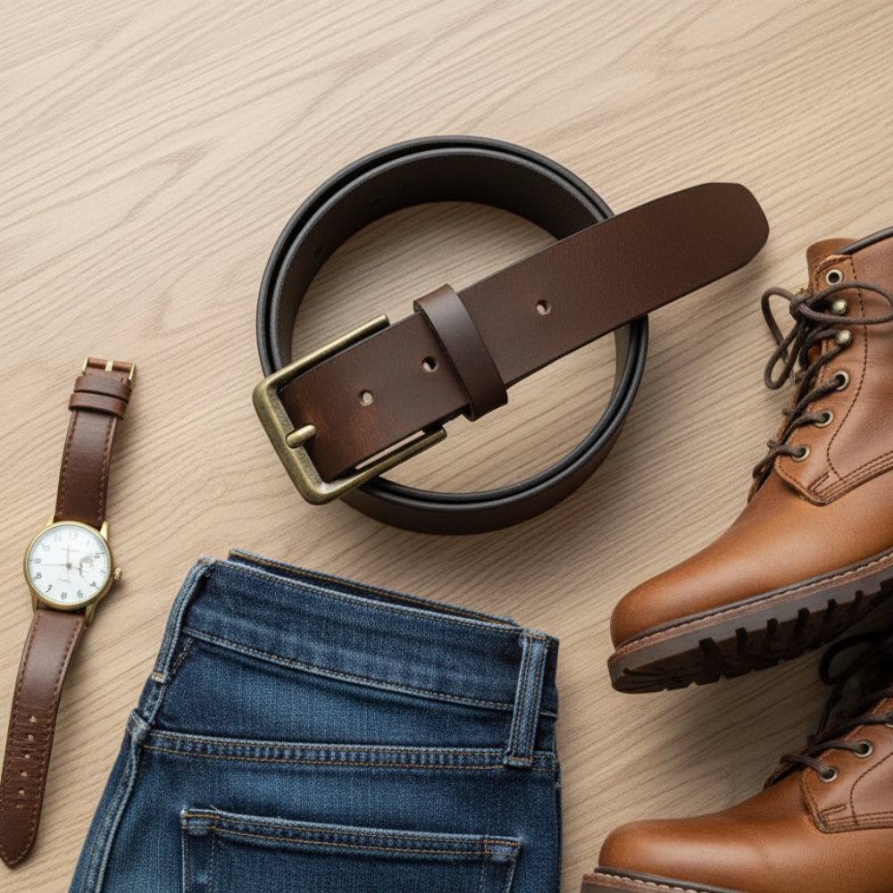 Brass Haven Smooth Grain Leather Belt